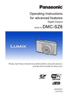 Panasonic Lumix SZ8 manual. Camera Instructions.